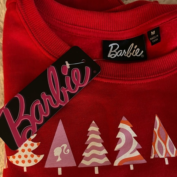 NWT beautiful festive red Barbie sweatshirt & vintage collectible mini doll! - Picture 7 of 14